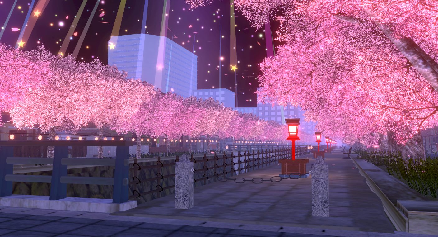 桜と星が織りなす幻想的な風景『桜町の星まつり｜ぷぅべる』 - Cluster
